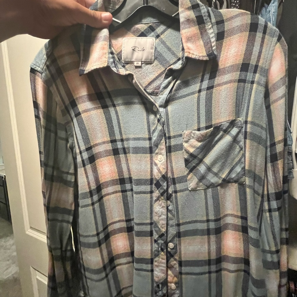 Rails 100% Cotton Button Down Blouse - image 1